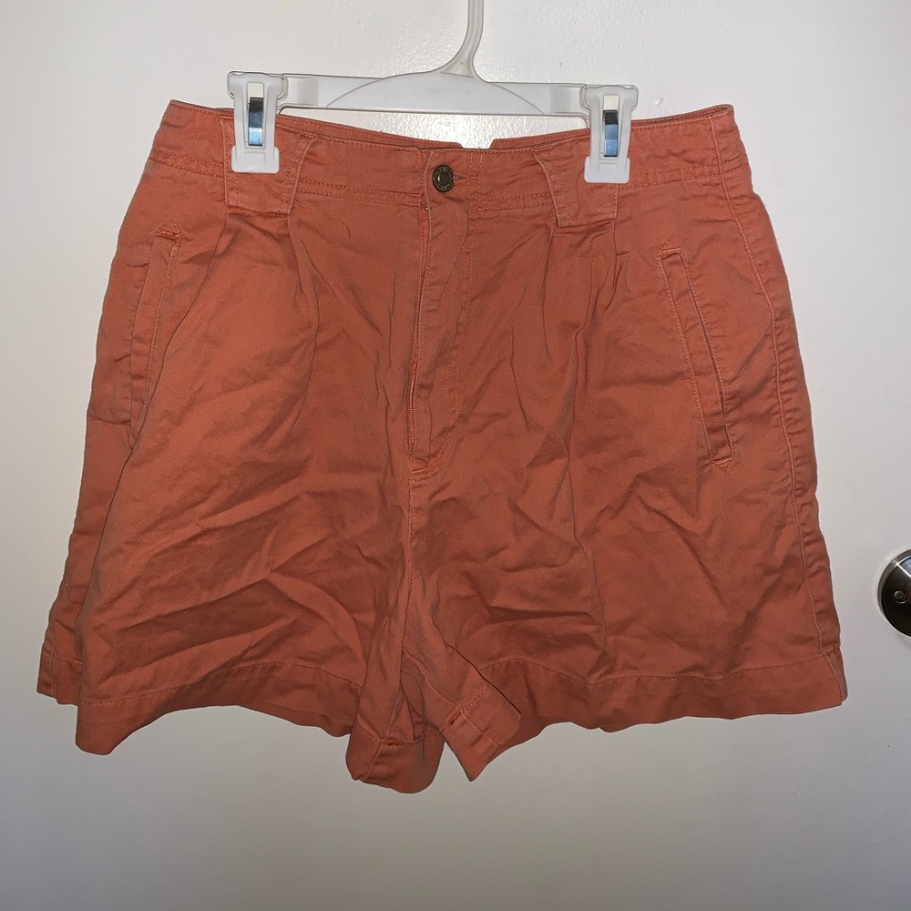 Peach high waisted mom shorts